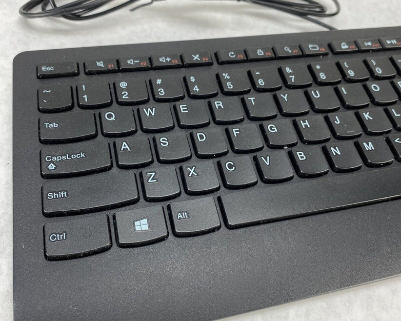 Lot of 5 Lenovo KU-0989 Slim Wired USB Computer Keyboard 54Y9489 Black