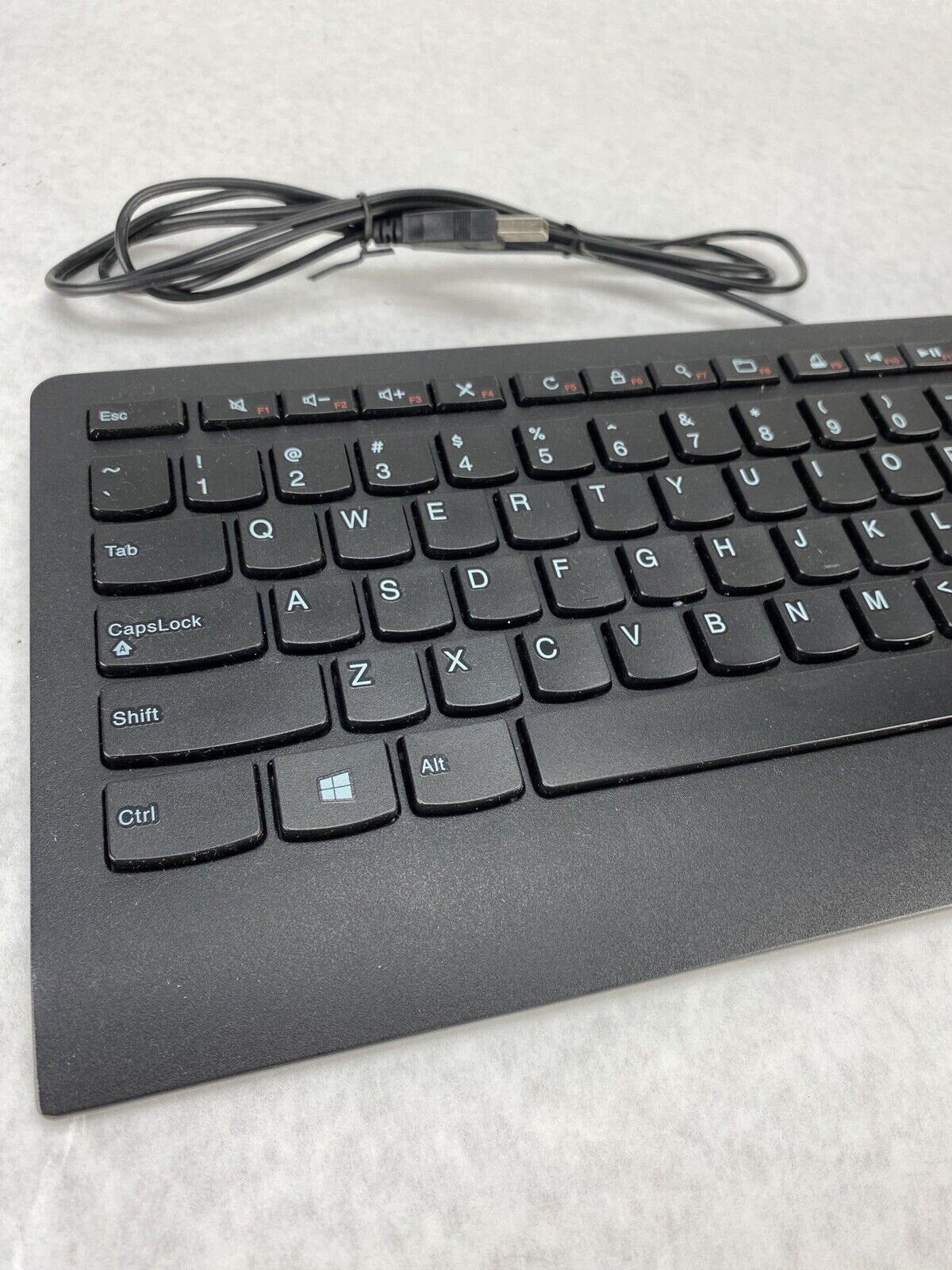 Lot of 5 Lenovo KU-0989 Slim Wired USB Computer Keyboard 54Y9489 Black