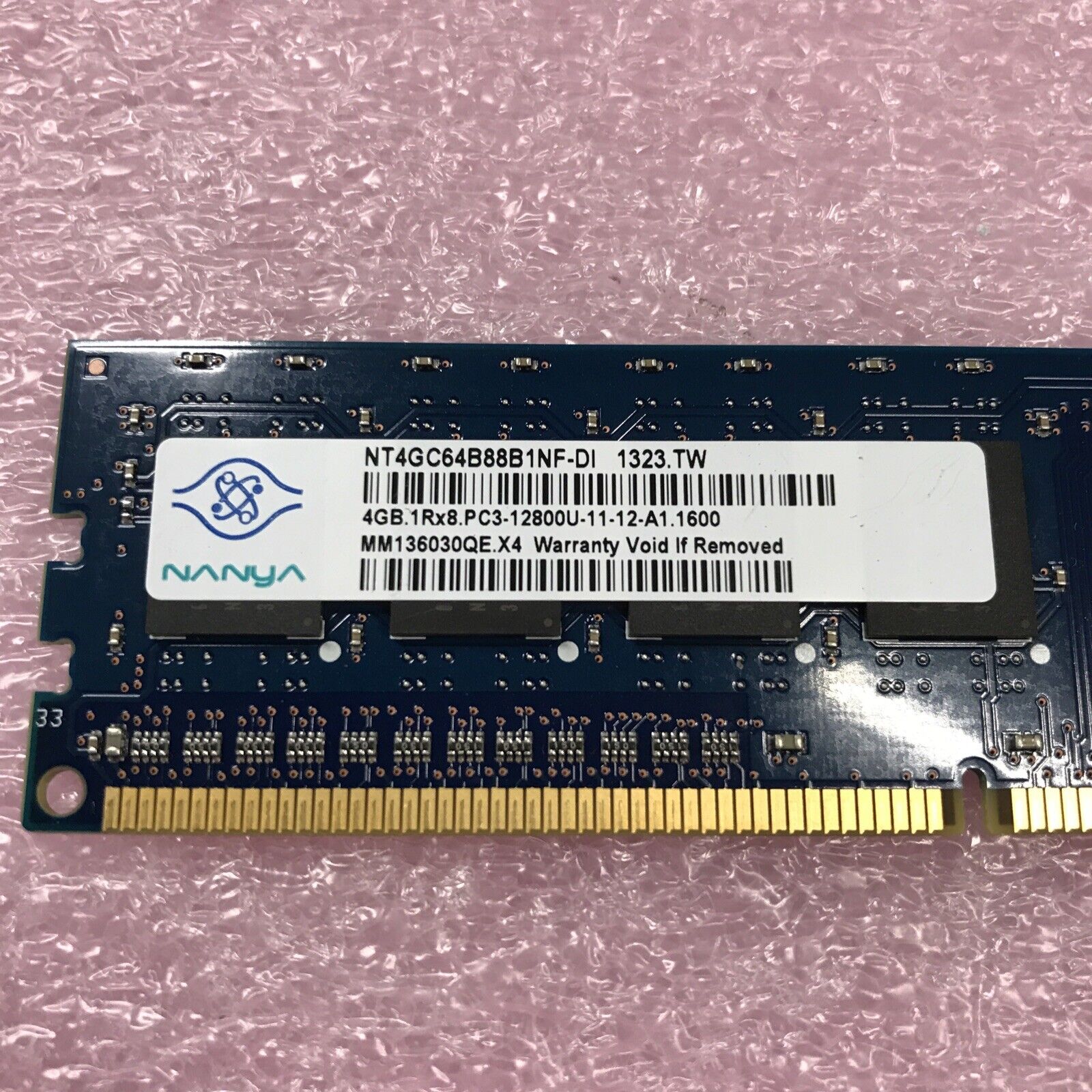 Nanya 8GB Kit 2x4GB 1Rx8 PC3-12800U-11-12-A1 Ram NT4GC64B88B1NF-D1