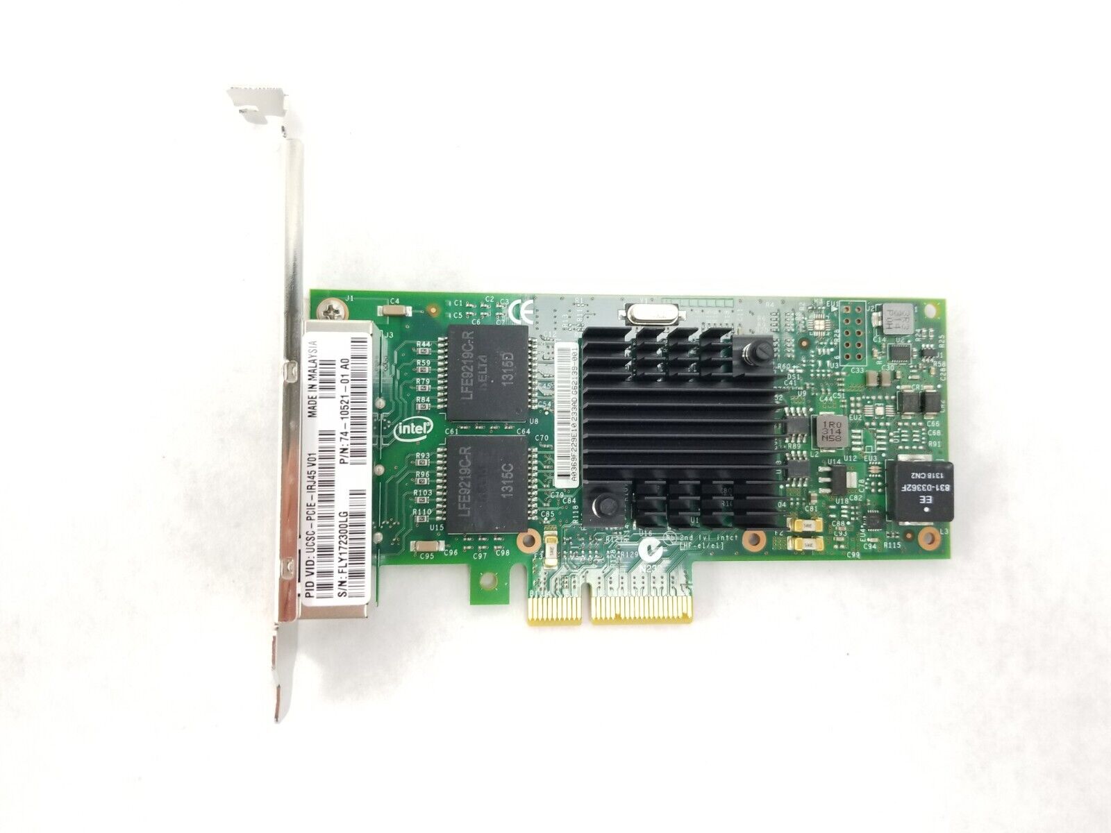 Cisco 74-10521-01 Quad Port UCSC-PCIE-IRJ45 V01 1Gb Network Adapter Full Height