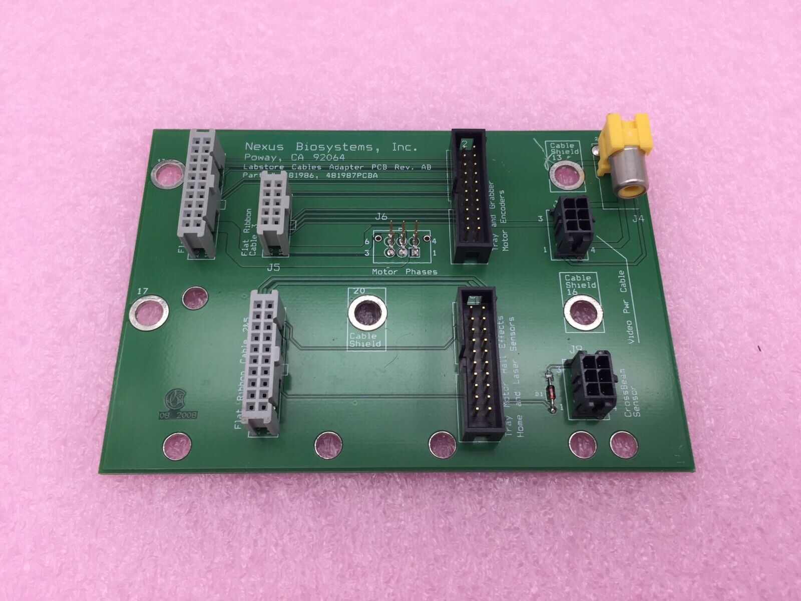 Nexus BioSystems 481986 PCB - Rev. AB - Replacement Part