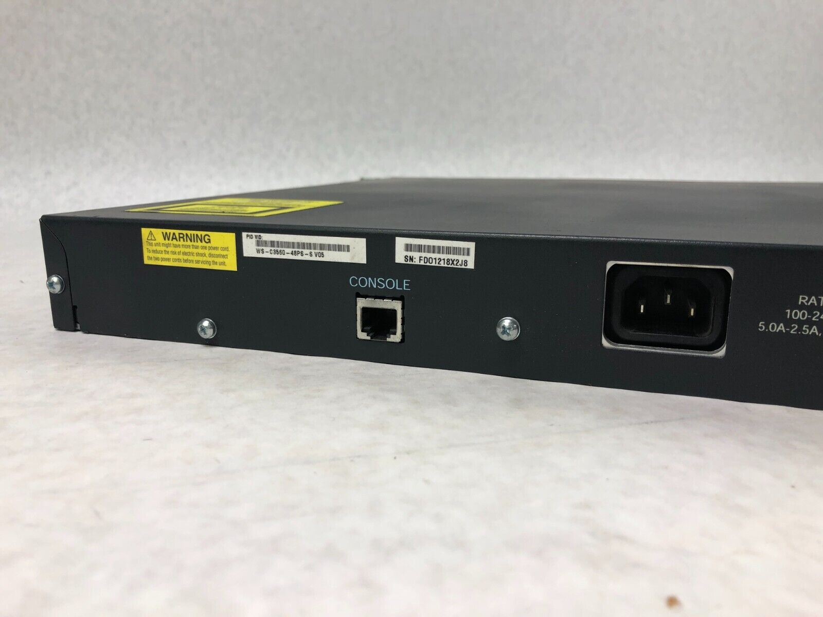 Cisco WS-C3560-48PS-S Catalyst 3560 Series PoE-48 Ethernet Switch