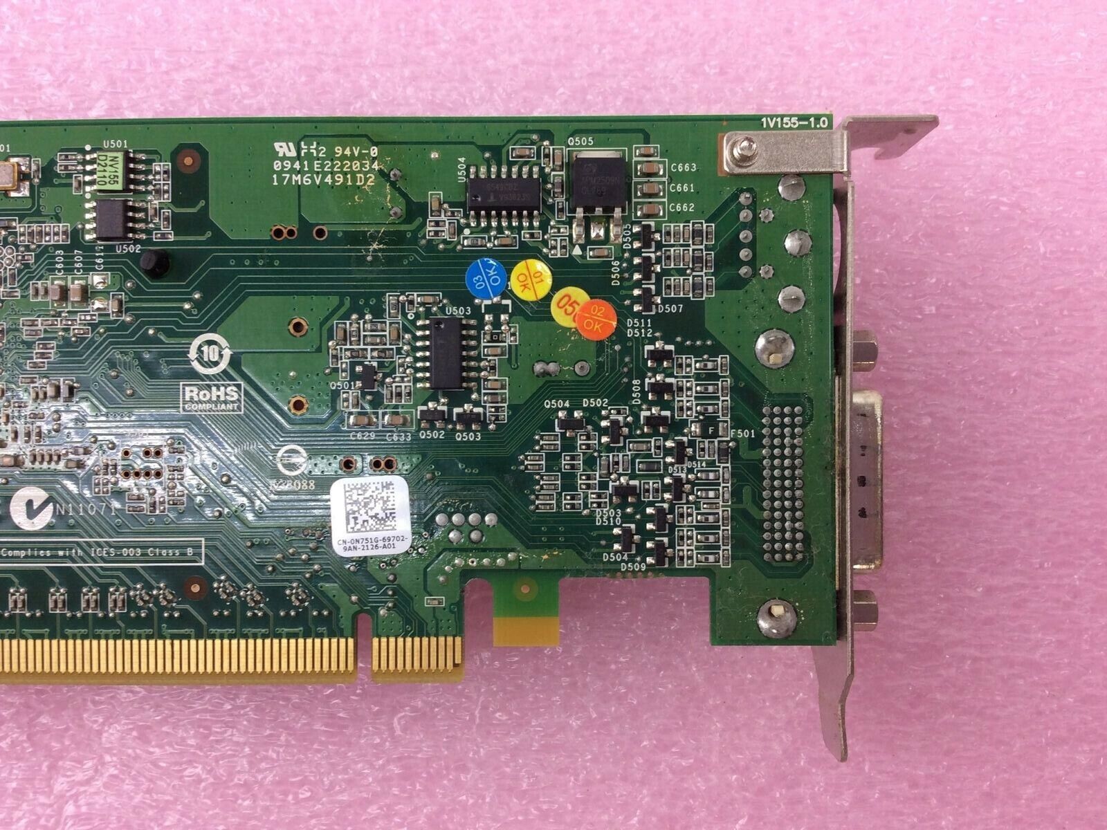Lot of ( 2 ) NVIDIA GeForce 9300 GE P805 PCI-e DMS-59 256MB Video Card GPU