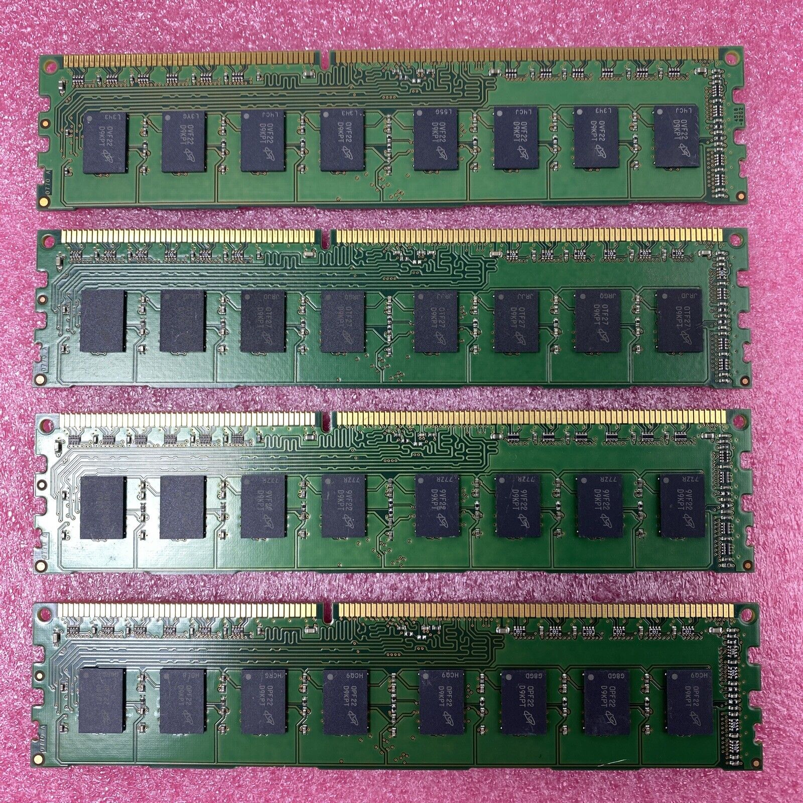 Lot of ( 4 ) 2GB Micron MT16JTF25664AZ-1G4F1 PC3-10600 DDR3 240-Pin DIMM Memory