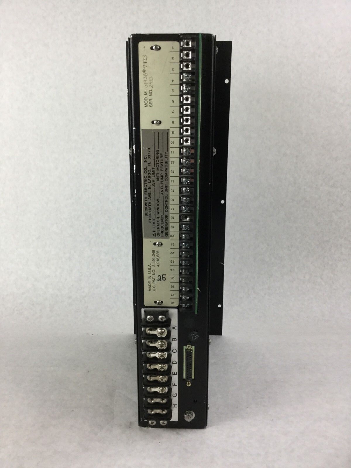 BECKWITH Electric M-0193B Syncrocloser Unit   Untested