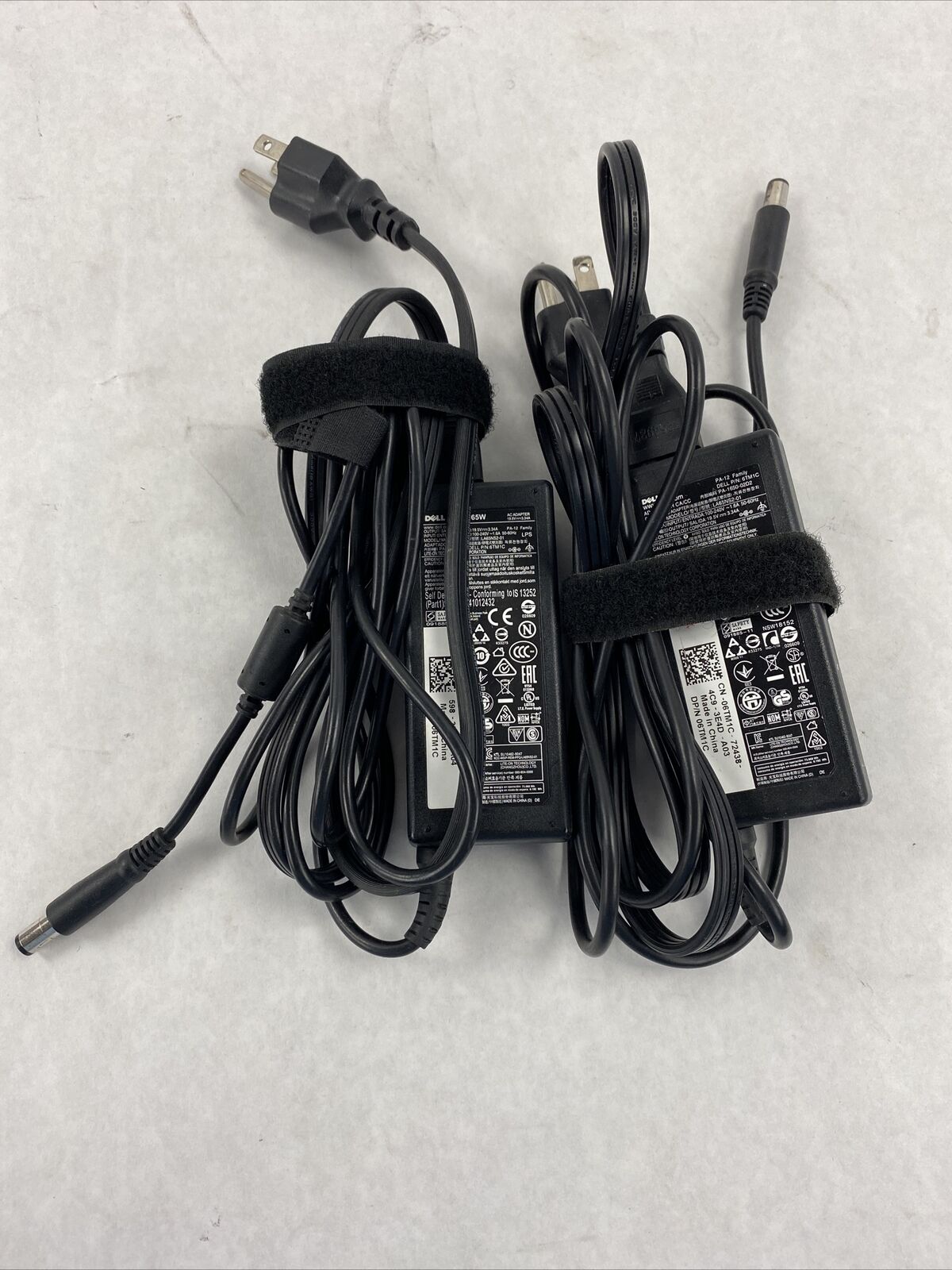Lot of 2 Dell 06TM1C Laptop Charger Adapter 65W PA-12 Family 19.5V