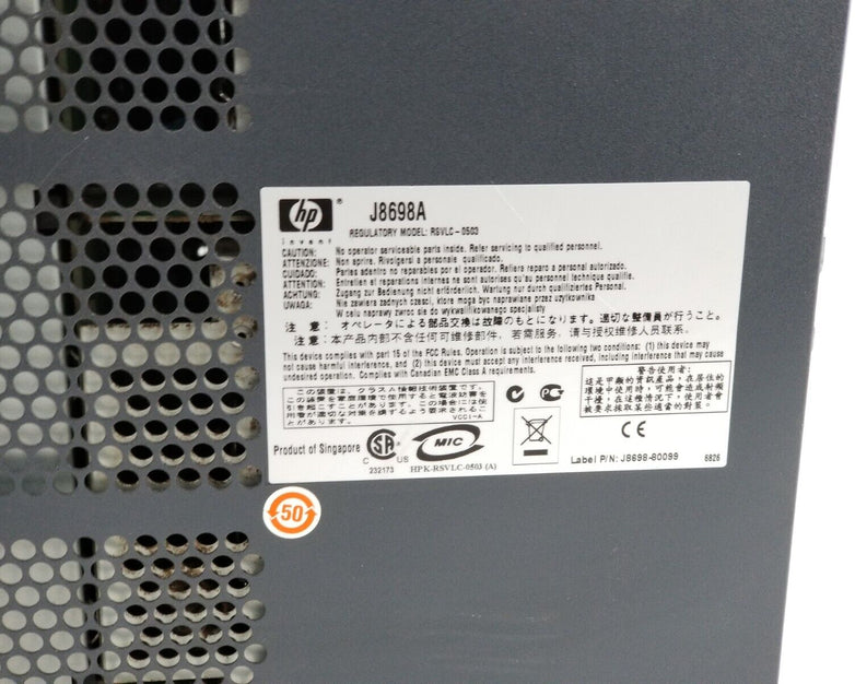 HP ProCurve Switch 5412zI J8698A Switch Chassis With 10x J8702A 2x J8705A
