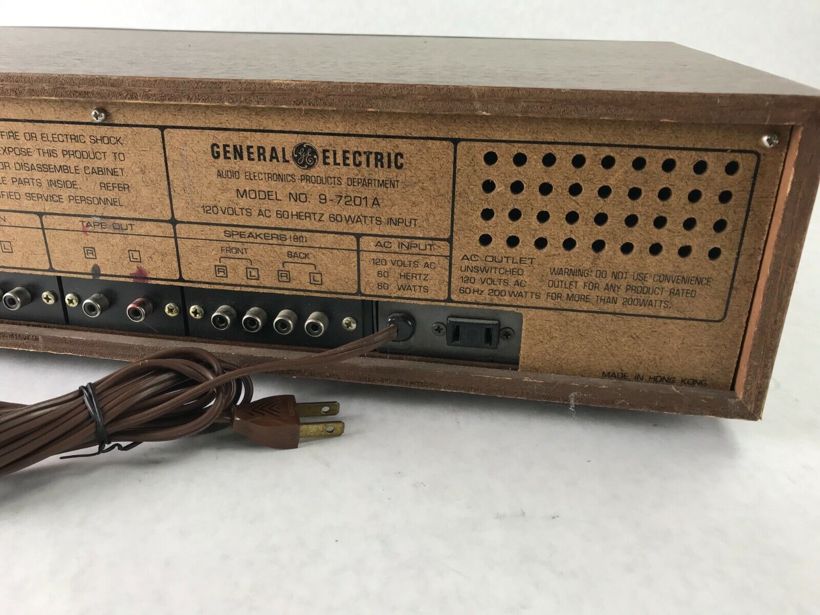 General Electric GE Stereo AM/FM 8 Track Player Music System 9-7201A