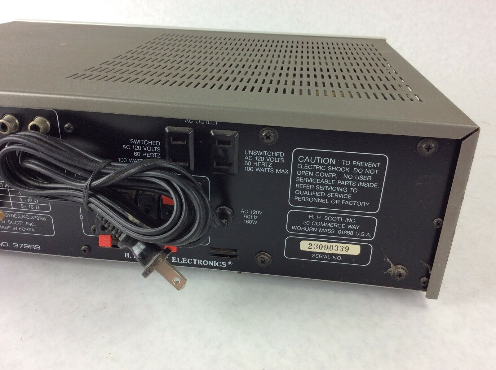 Vintage HH Scott Model 379RS AM/FM Stereo Receiver - No Output