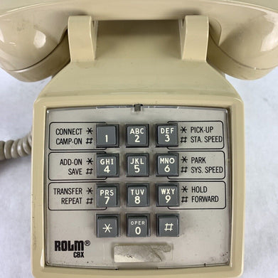 Vintage Rolm CBX Phone Push Button Phone Cream Parts and Repair