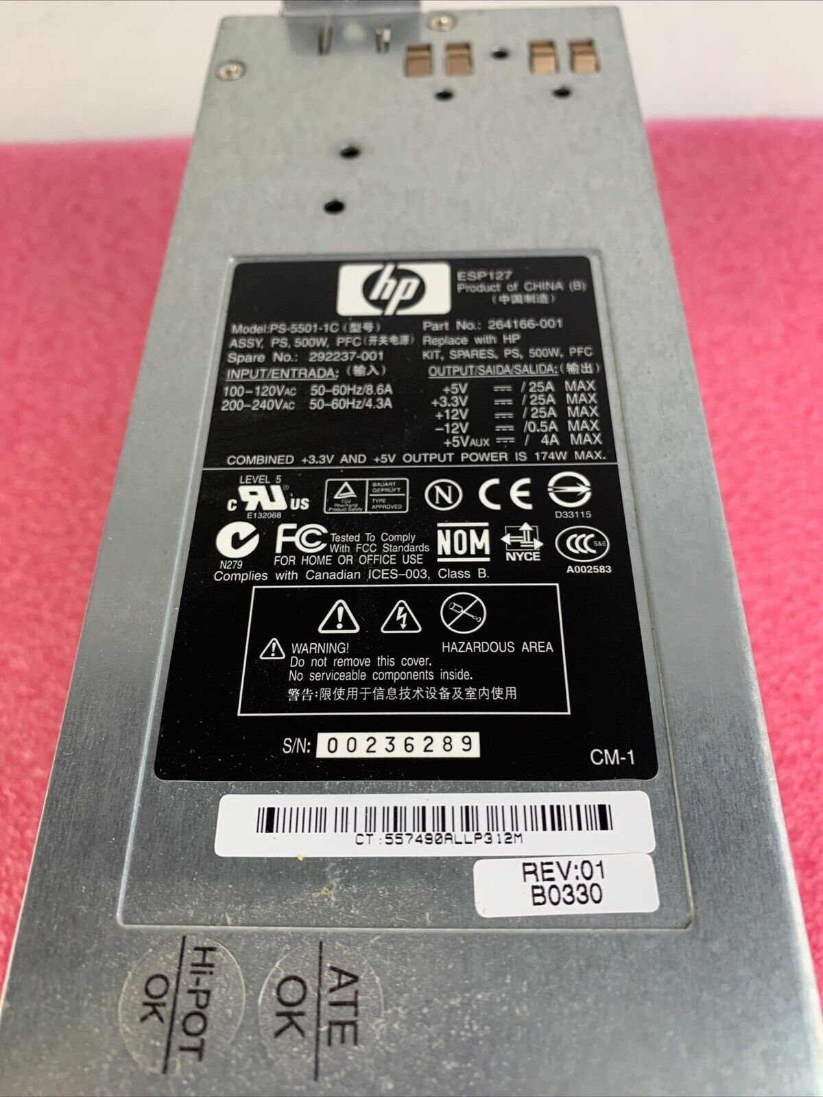 HP PS-5501-1C 174W Power Supply