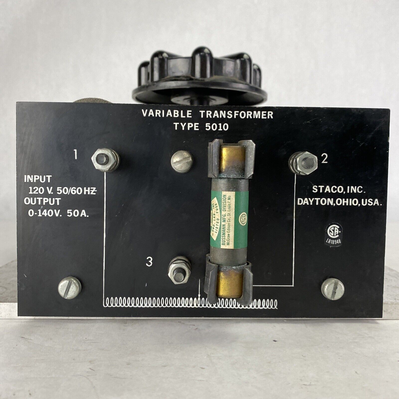 Staco Powerstat Type 5010 Variable Transformer 140V 7.0KVA 50A USAmade