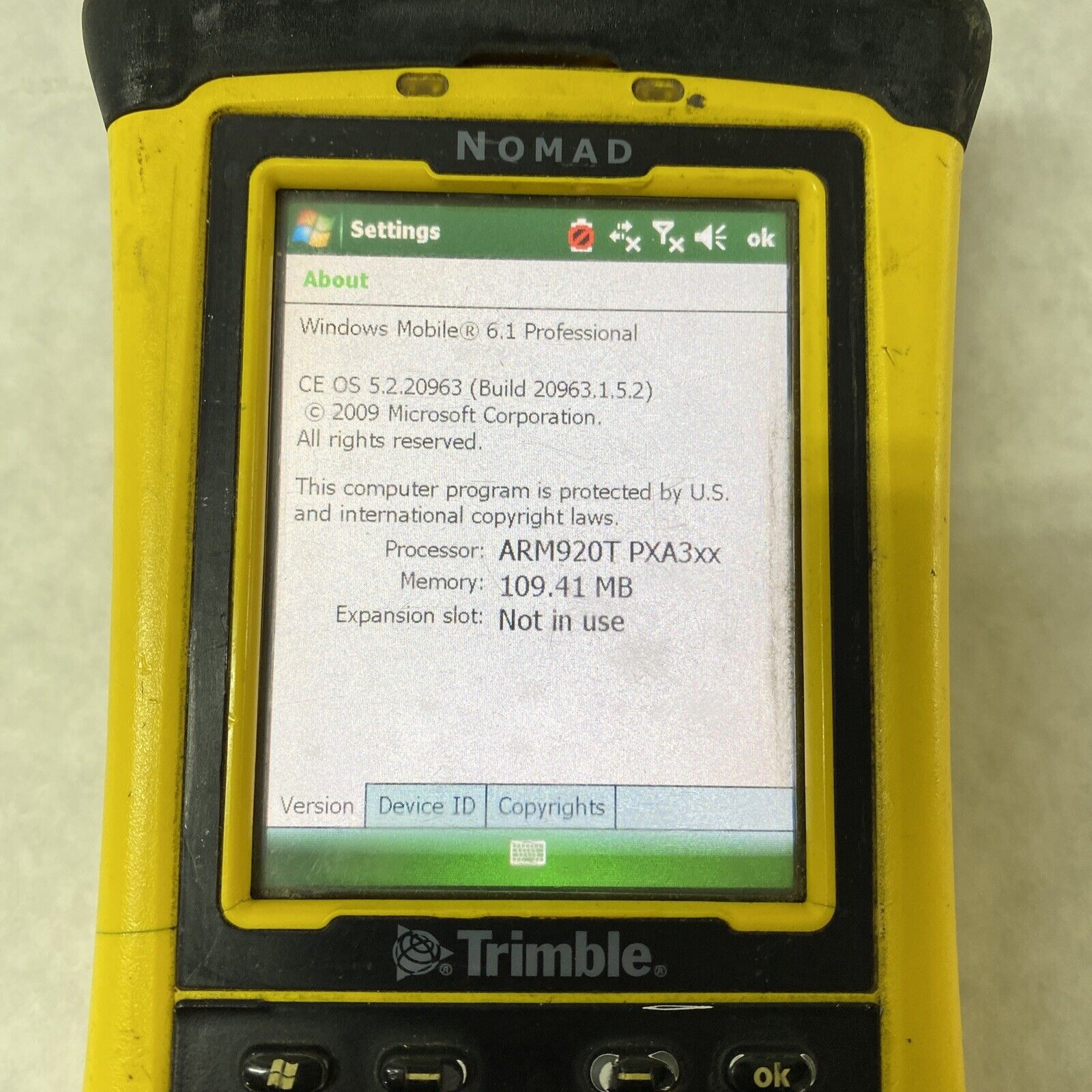 Trimble Nomad Data Collector Scanner Windows 6.1 Bluetooth GPS (f)