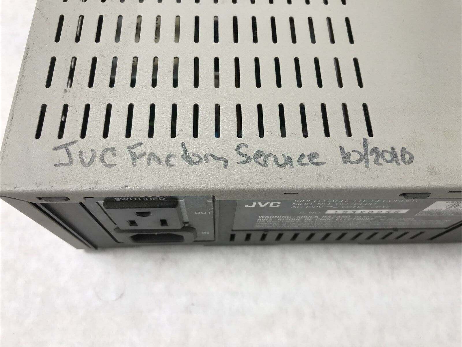 JVC BR-3500U VHS Player/Recorder Video Cassette Recorder (Untested)