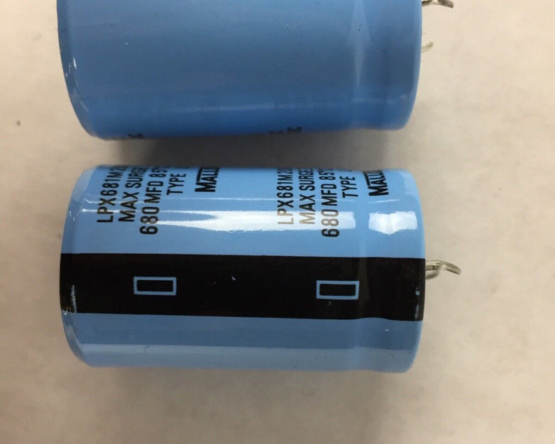 Lot of 2 Mallory 680MFD LPX681M200C7P3 Type LPX Max Surge 250VDC