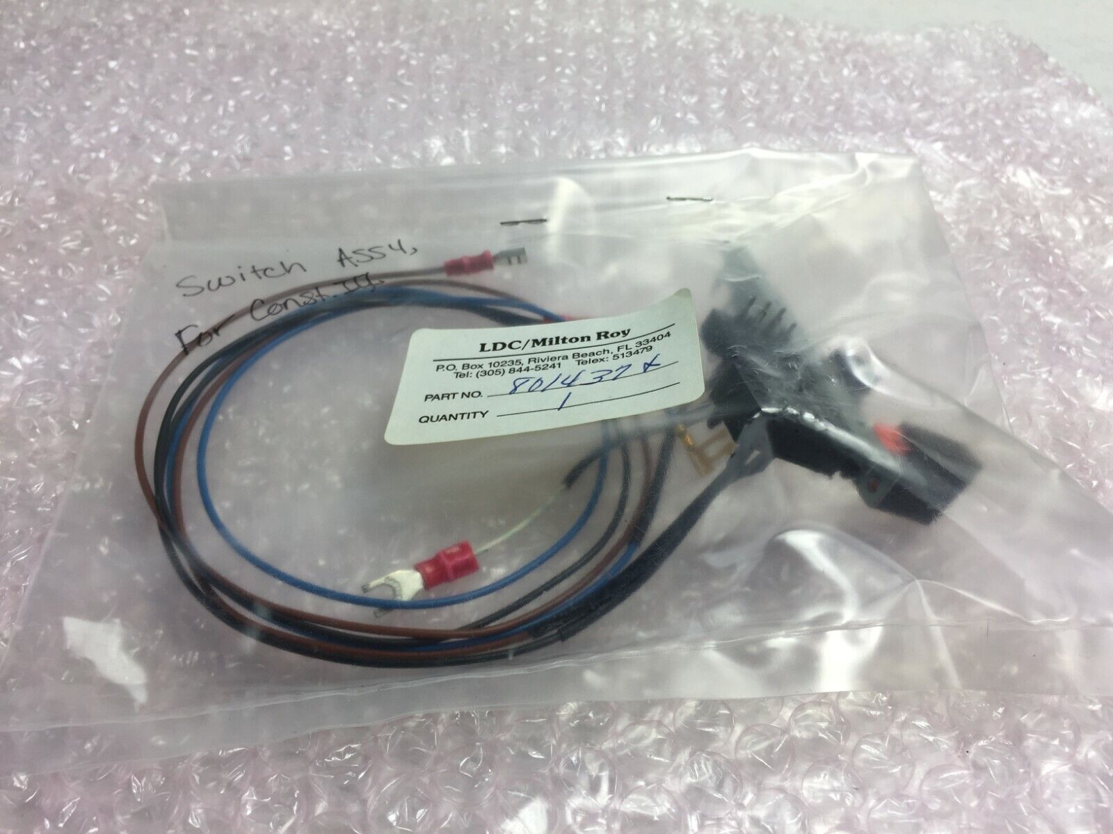 LDC / Milton Roy Part# 801437x Switch Assy for Const III