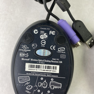 Set( 3 ) Microsoft 1012 1028 USB Wireless Optical Mouse Receiver 2.0A 2.1 2.1A
