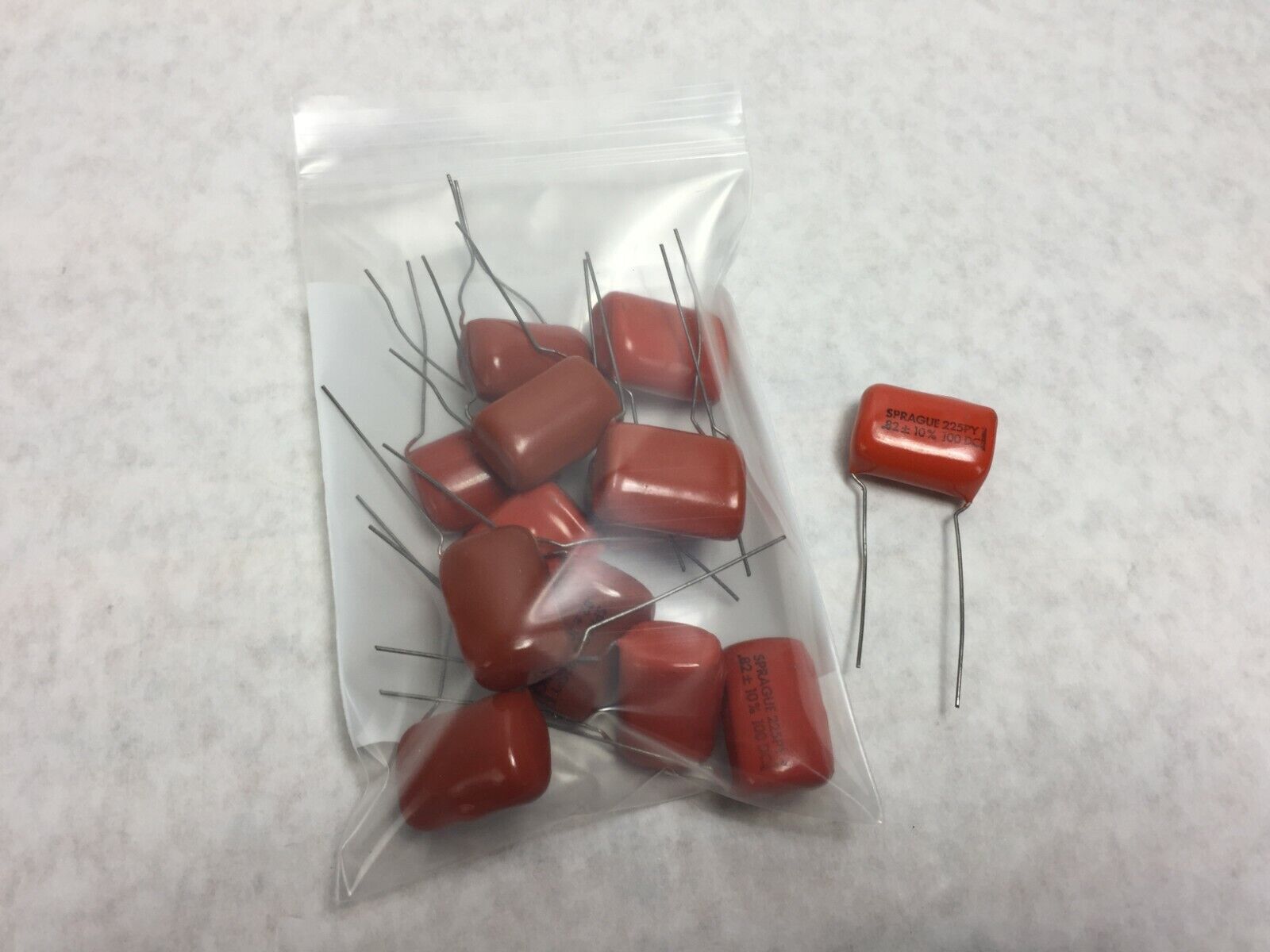 NOS  Sprague 225PY Capacitors Orange Drop .82  100 DC   Lot of 13