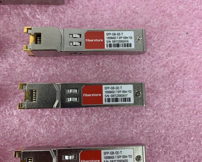 Lot of 8 Fiberstore SFP-GB-GE-T 1000BASE-T 1GT SFP Transceiver 100m