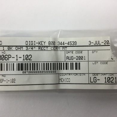 Bourns 3006P-1-102 TRIMMER 50K OHM 0.75W PC PIN (Lot of 5)