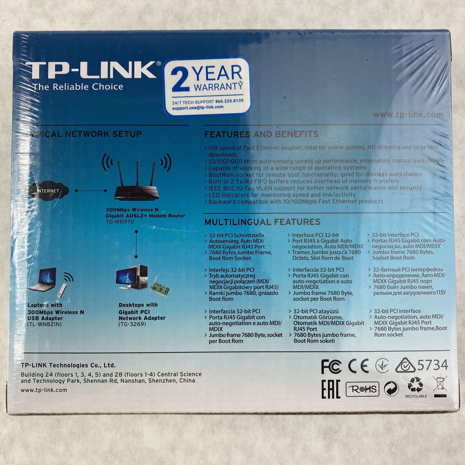 TP-Link Gigabit PCI Network Adapter 1000 Mbps TG-3269. UNOPENED-BRAND NEW