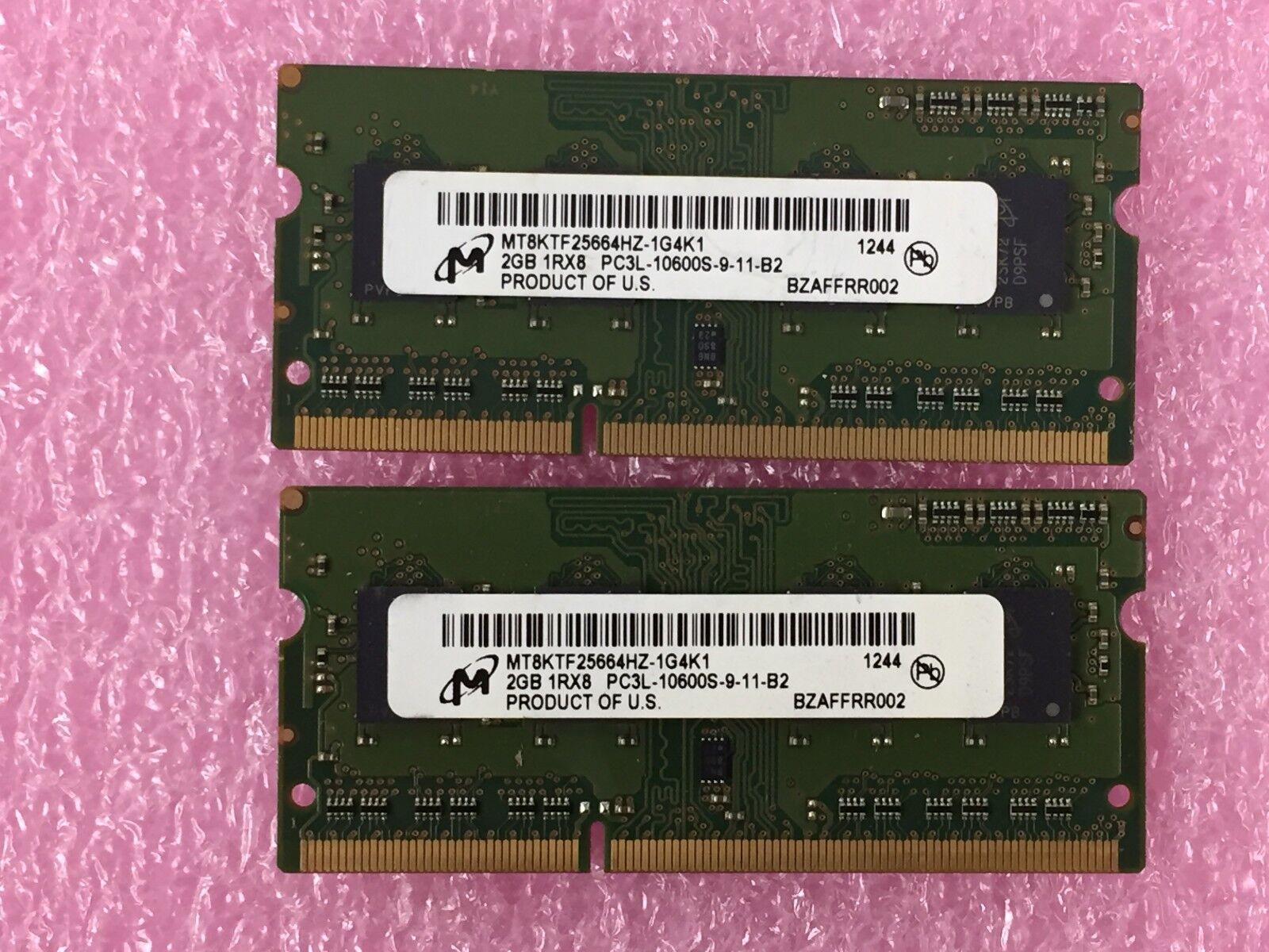 4GB Kit (2x 2GB) PC3L-10600S-9-11-B2 Micron MT8KTF25664HZ-1G4K1