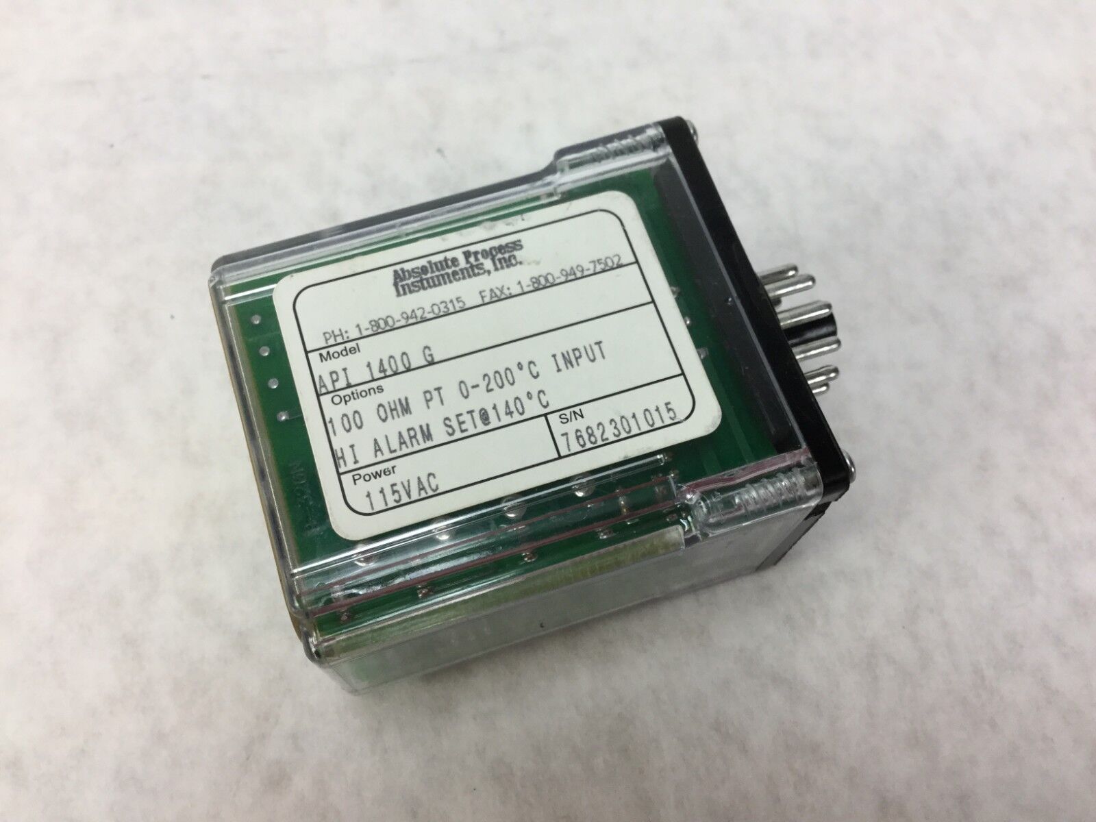 Absolute Process Instruments  API 1400 G  Hi Alarm Relay  115VAC