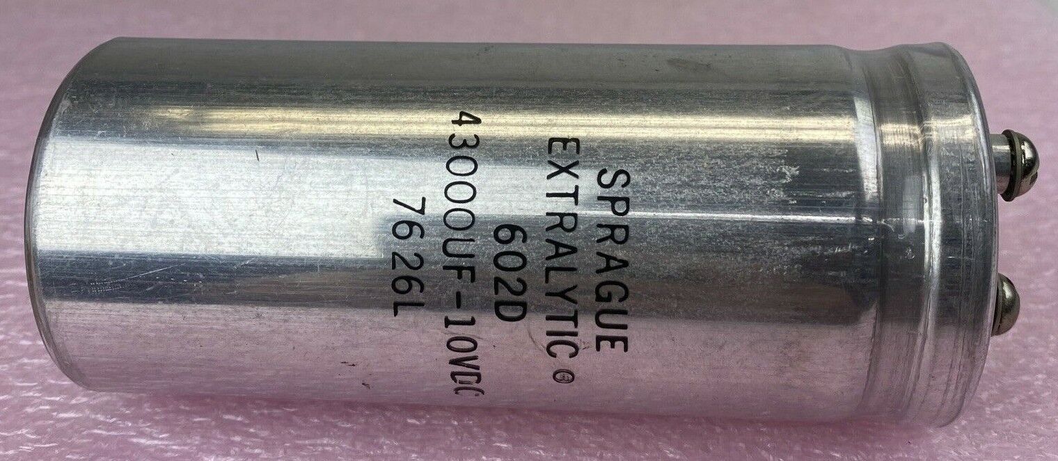 Sprague 7626L Extralytic 602D 43000uF 10VDC Aluminum capacitor