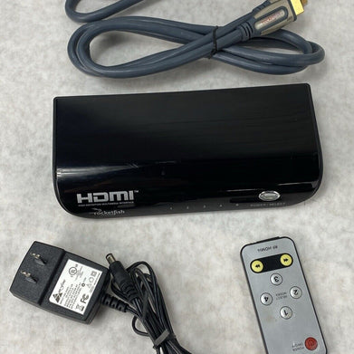 Rocketfish RF-HDMI4 HDMI Switch 4 Port 4k Ultra HD HDR 18 Gbps + Remote Control