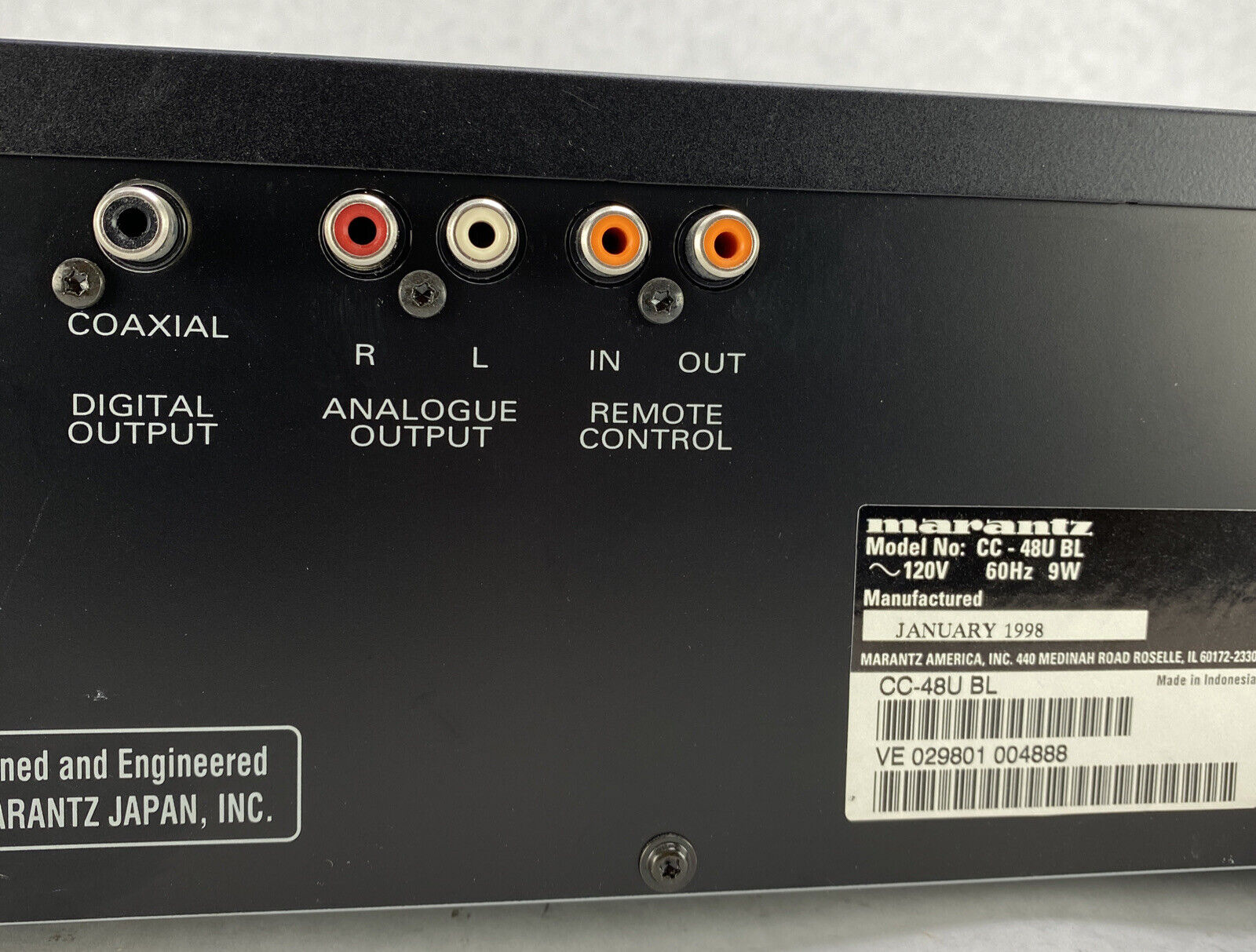 Marantz CC-48U BL 5 Disc CD Changer Player No Remote NEEDS REPAIR