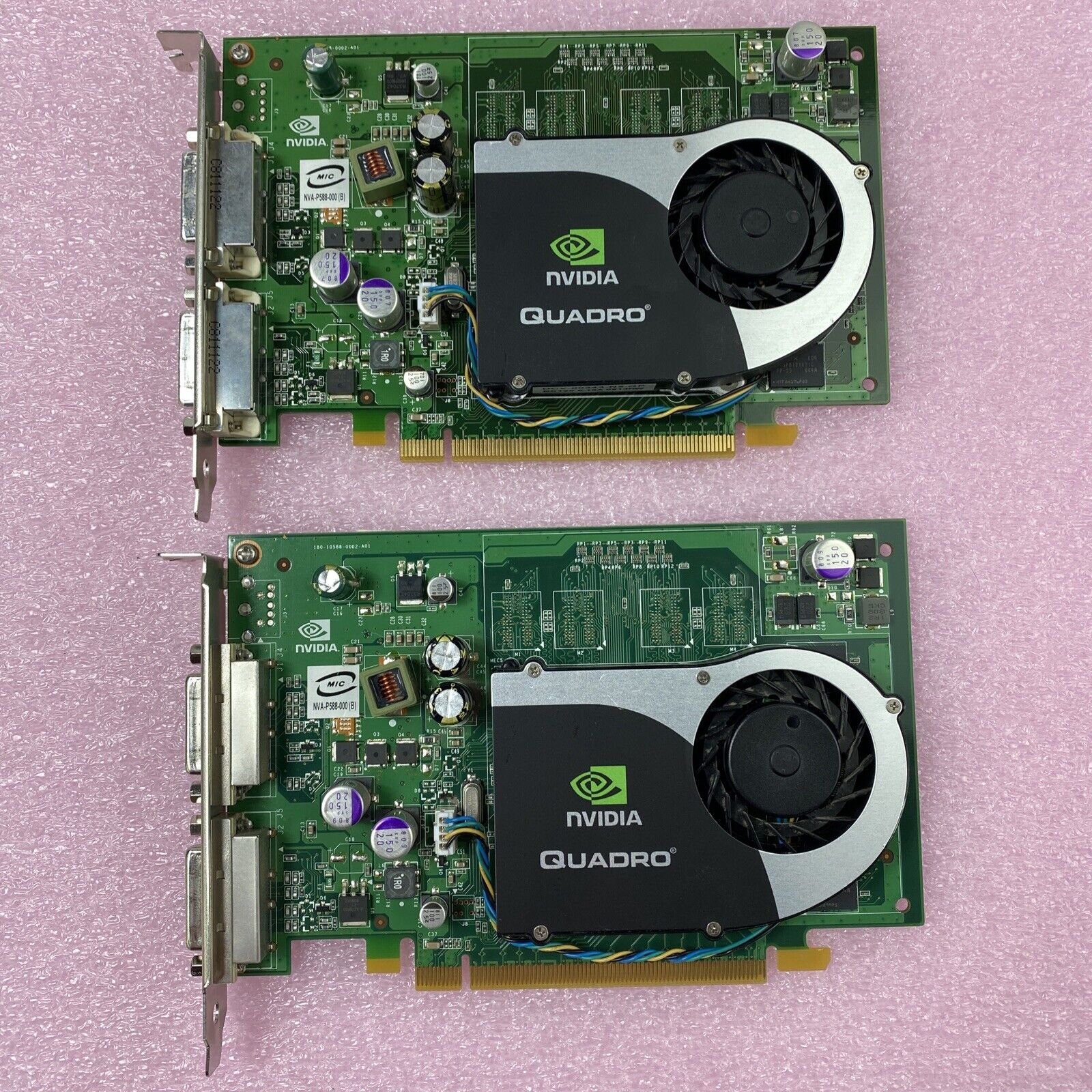 Lot of 2 Sun Microsystems 371-3990-01 Nvidia Quadro FX370 Dual DVI Graphics GPU