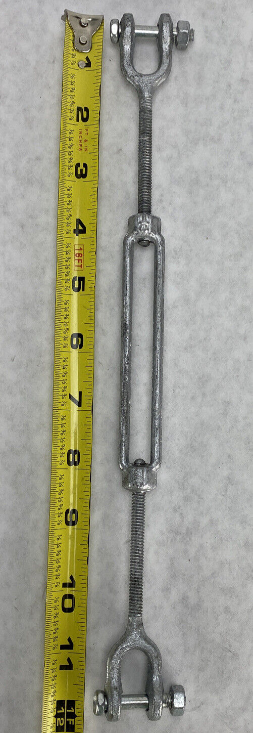 Galvanized Jaw and Jaw 3/8" Turnbuckle 8.5" to 12"