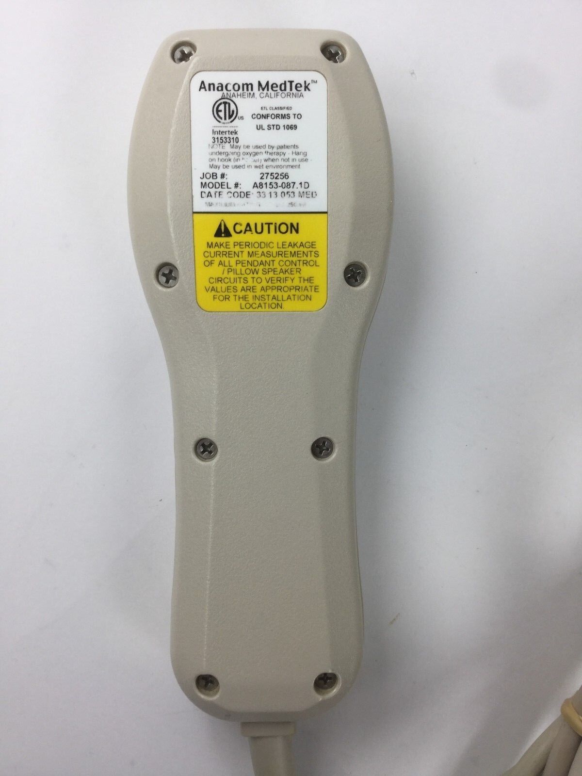 DIRECT DIGITAL Anacom Medtek A8153 087.1D Hospital Bed Remote