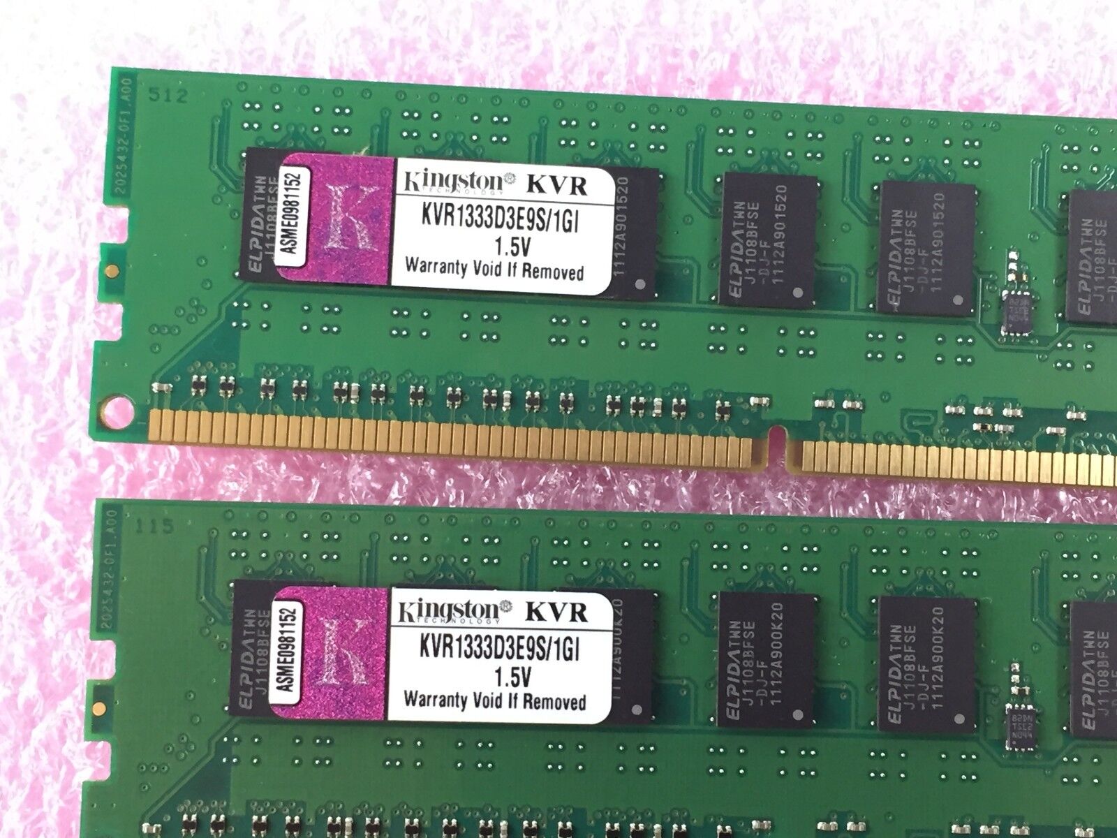 2GB Kit (2x 1GB) Kingston KVR1333D3E9S/1GI PC3-10600 DDR3 1333MHz