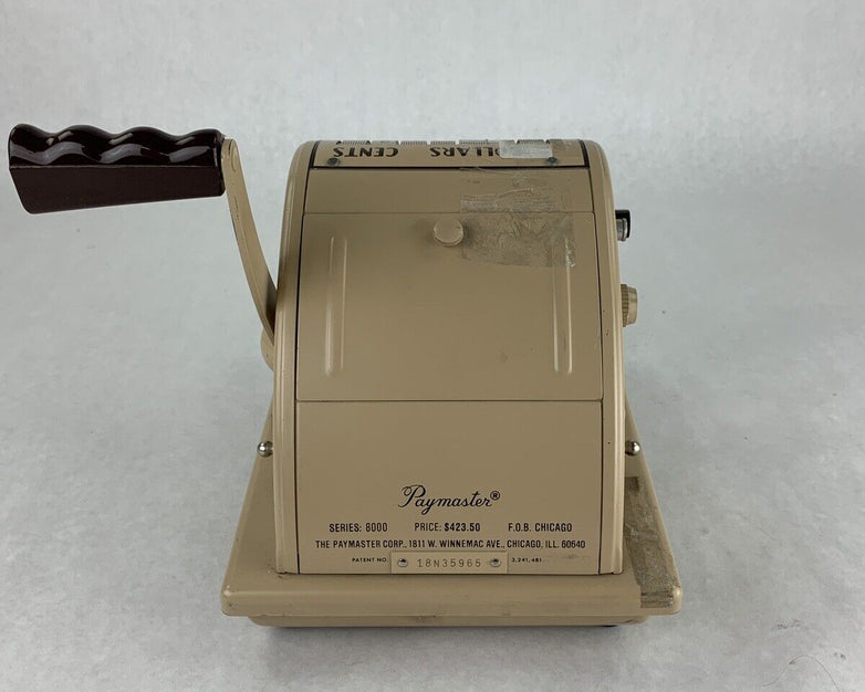 Paymaster 8000 Receipt Puncher W/ Film Tested