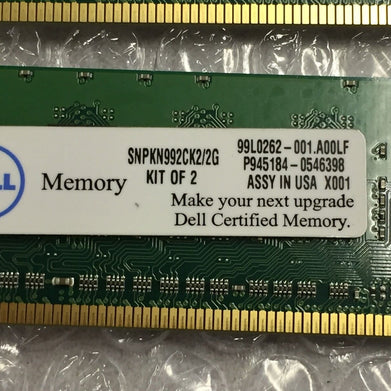 Kingston 2 GB RAM Kit (2x1) SNPKN992CK2/2G 99L0262-001 P945184-0546398
