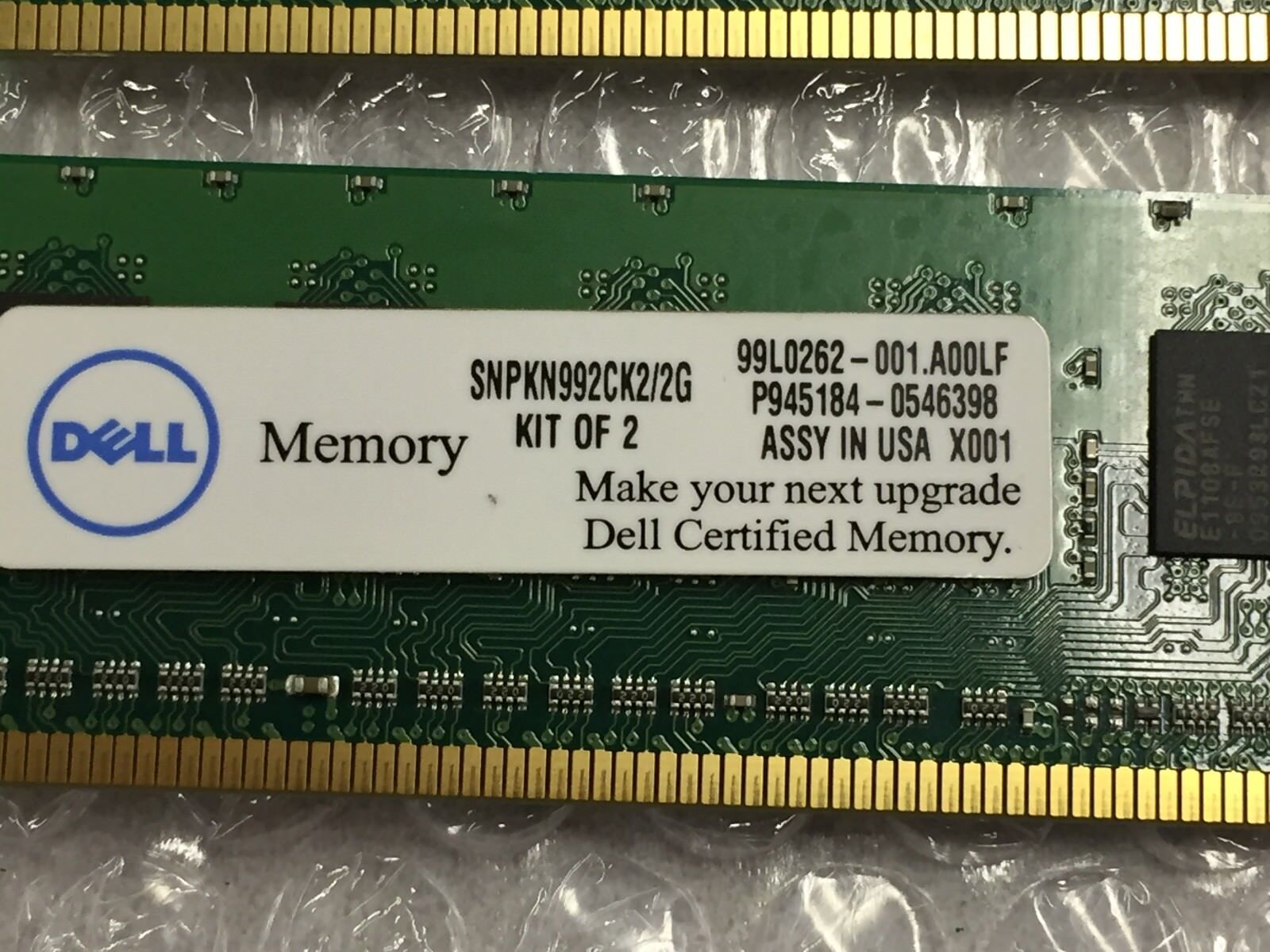 Kingston 2 GB RAM Kit (2x1) SNPKN992CK2/2G 99L0262-001 P945184-0546398