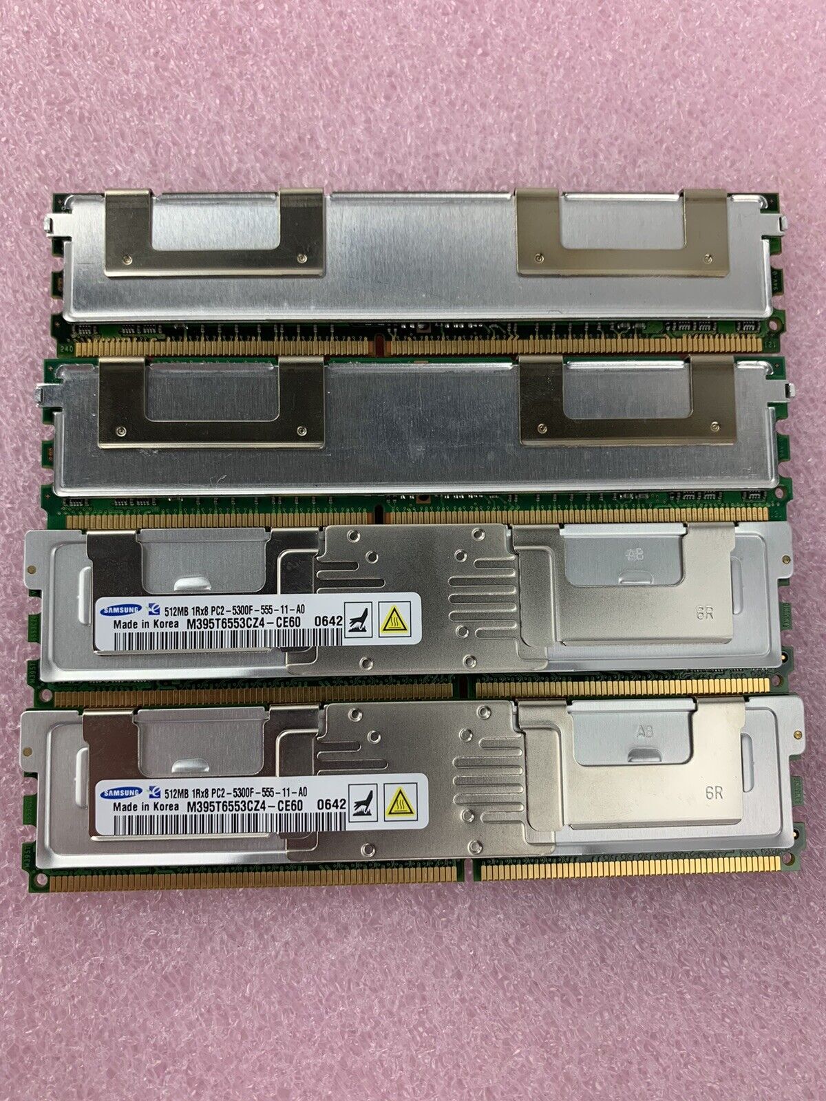 Lot of 4 512MB DDR2 PC2-5300F-555-11-A0 HP# 398705-051 Server Memory RAM