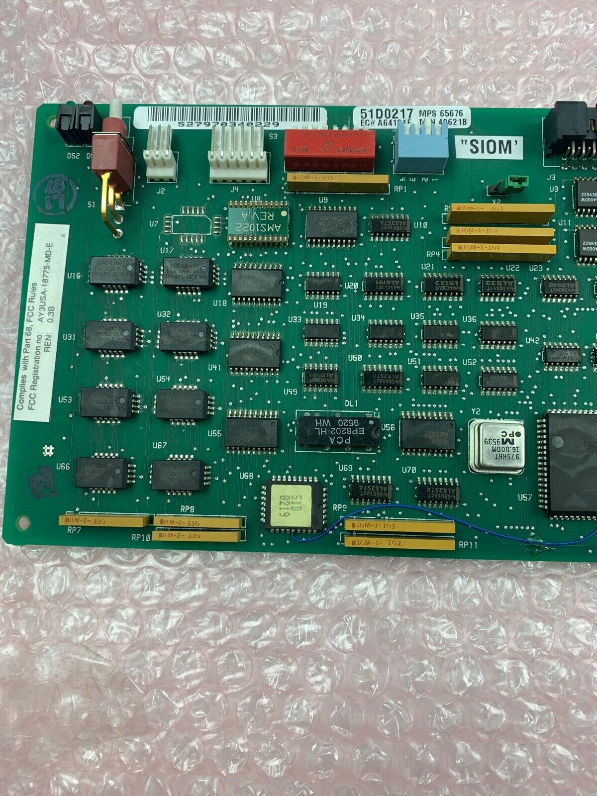 Rolm Phonemail  PHML 51D0217 Serial I/O Modem SIOM Circuit Card S27970340229