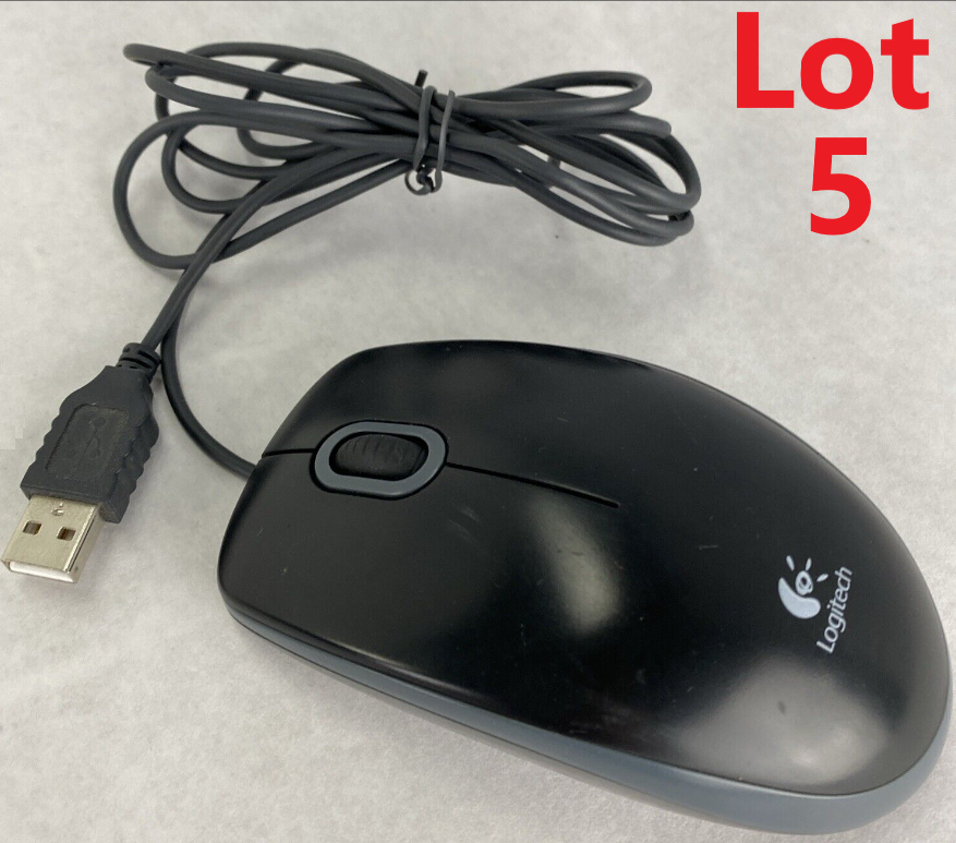 Lot( 5 ) Logitech M-U0026 Optical 6ft Wired USB Scroll Wheel Mouse 810-002182