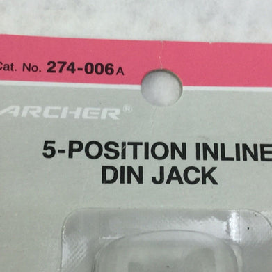 Radio Shack / Archer 274-006A 5-Position Inline DIN Jack