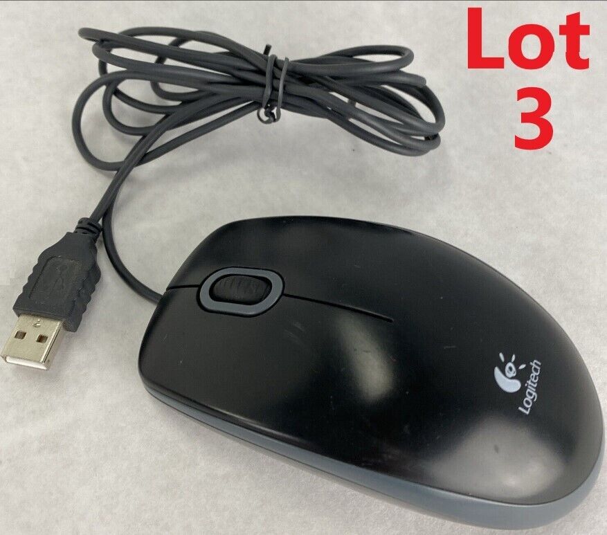 Lot( 3 ) Logitech M-U0026 Optical 6ft Wired USB Scroll Wheel Mouse 810-002182