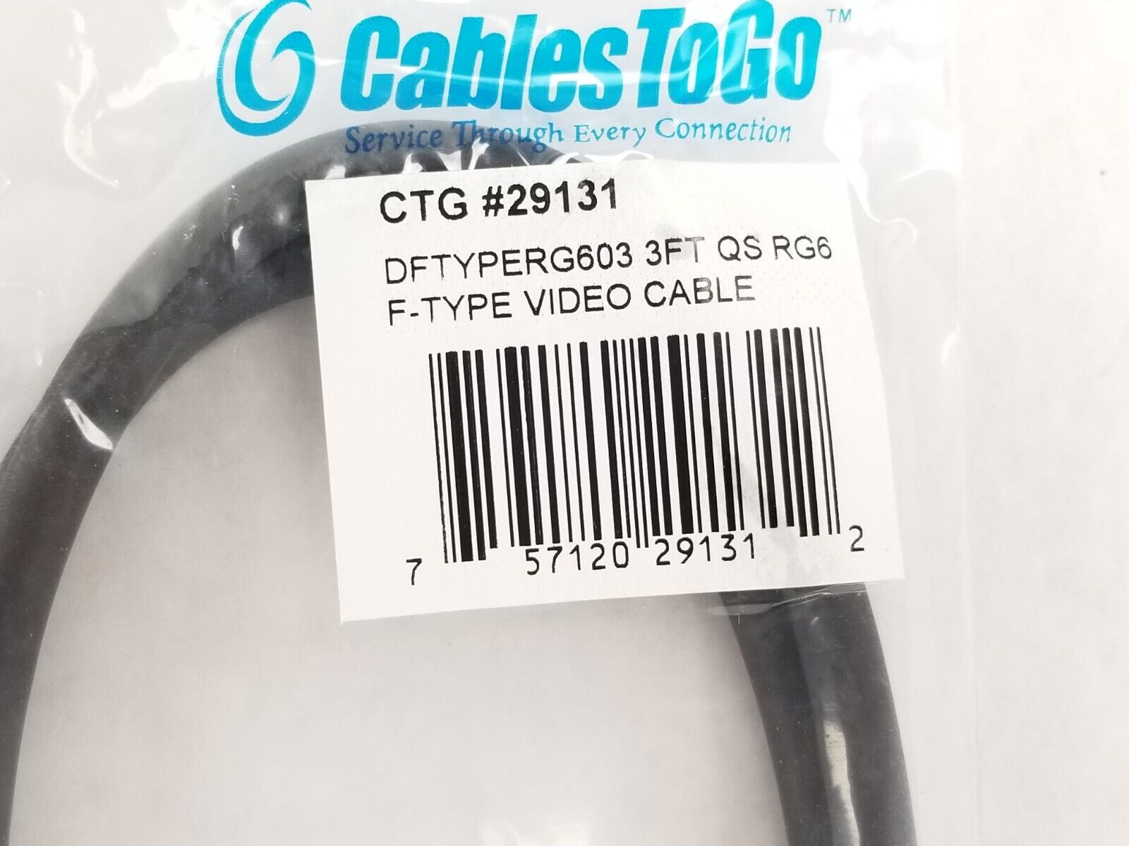 Lot of (8) CABLES TO GO 29131 3FT QS RG6 F-Type Video Cable NEW