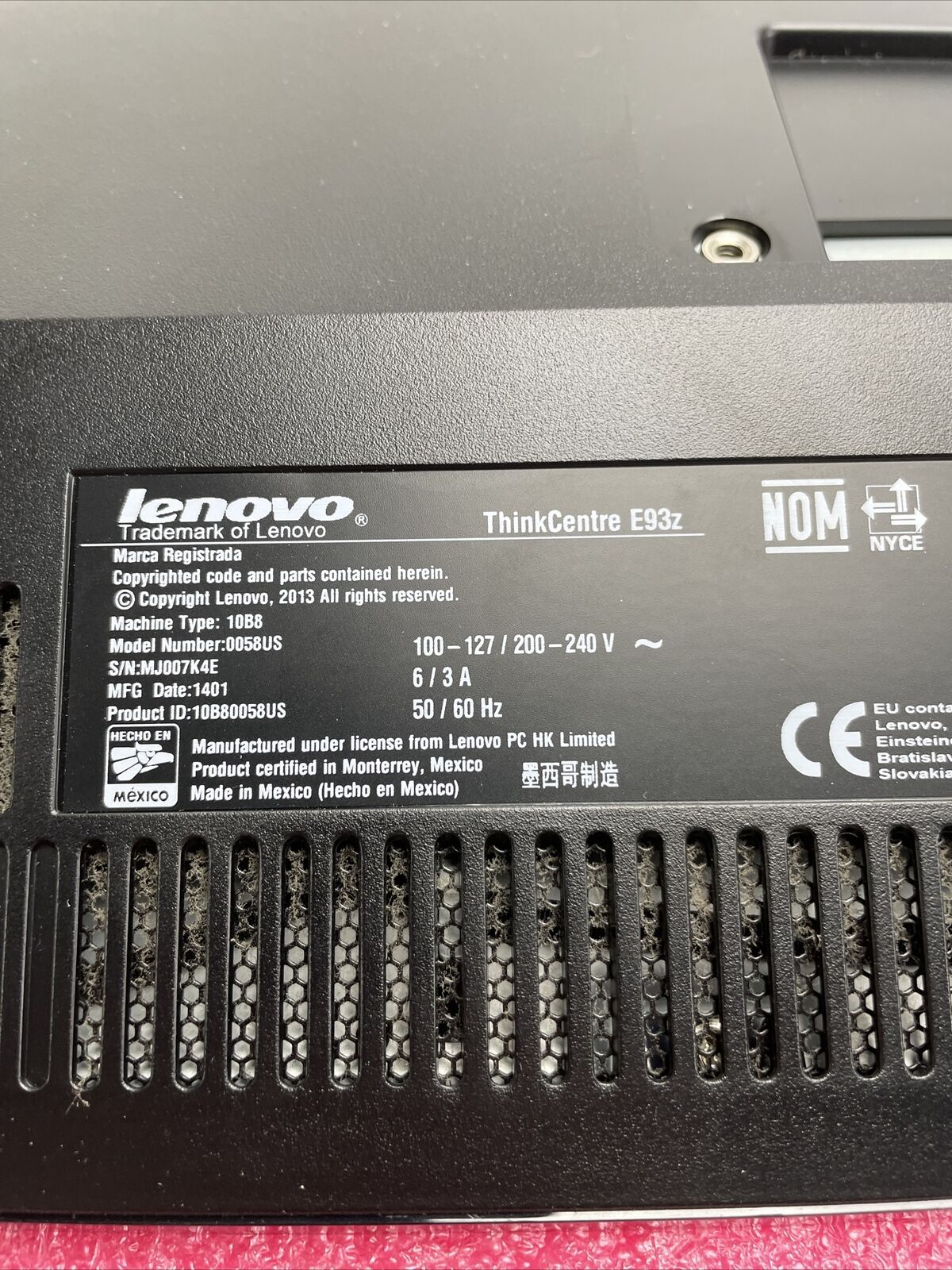 Lenovo ThinkCentre E93z AIO Intel Core i3-4130 3.4GHz 8GB RAM No HDD No OS