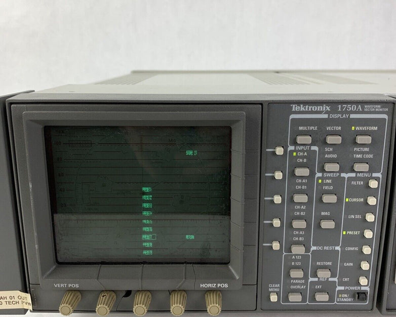 Tektronix 1750A Waveform Vector Monitor Power Tested for Parts and Repair