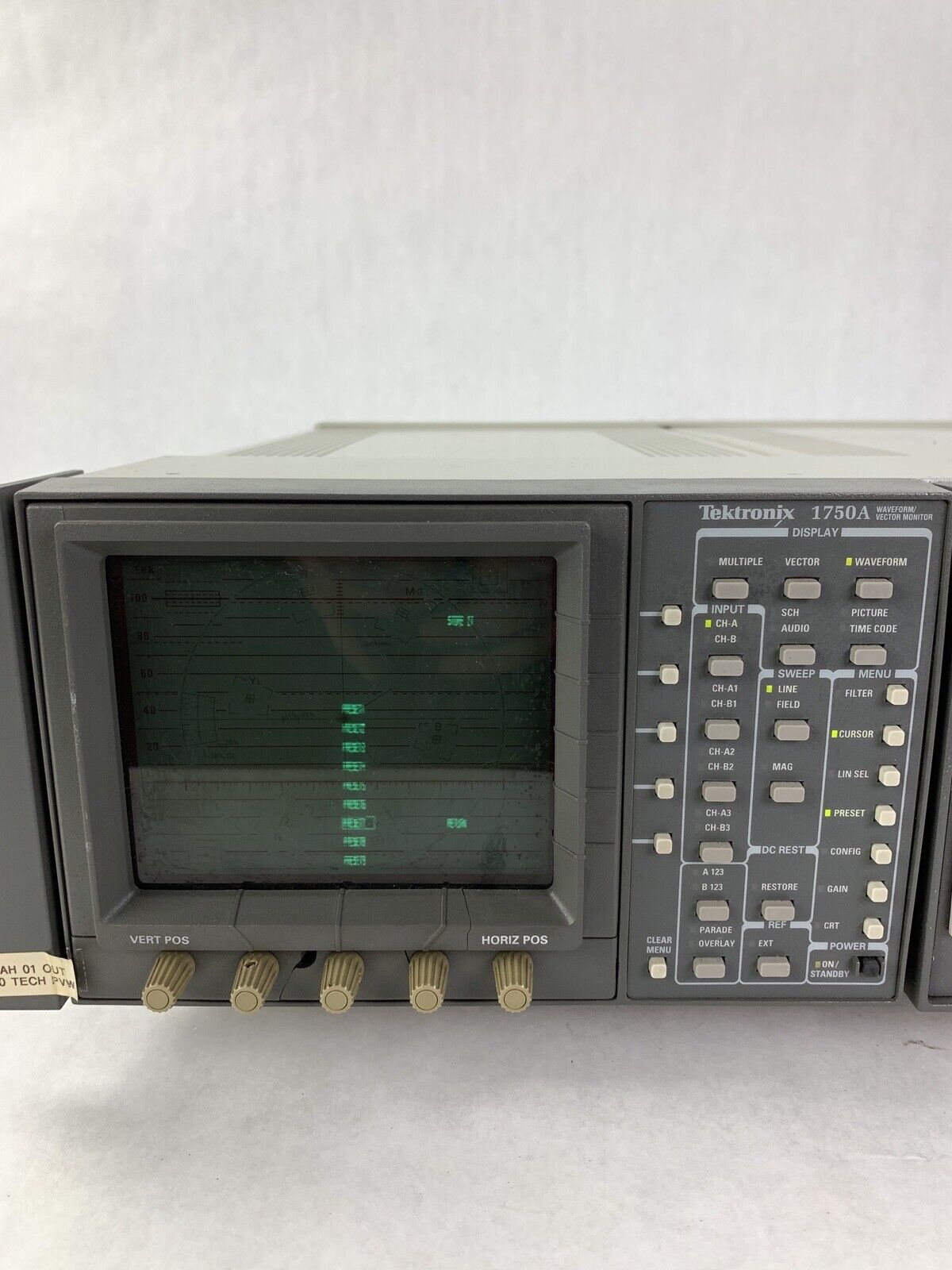 Tektronix 1750A Waveform Vector Monitor Power Tested for Parts and Repair