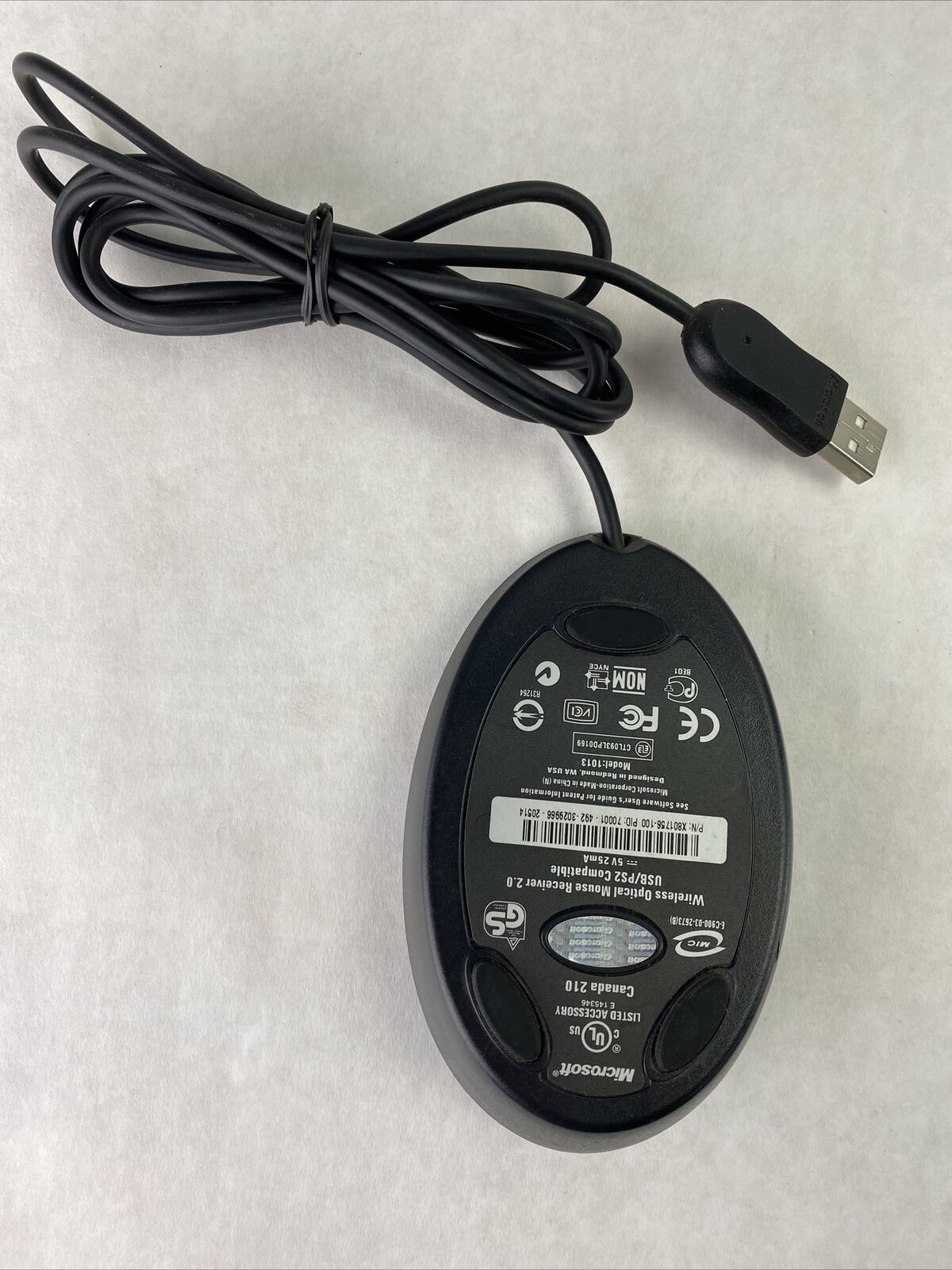 Microsoft 1013 X801756-103 USB Wireless Optical Mouse Receiver 2.0 ONLY