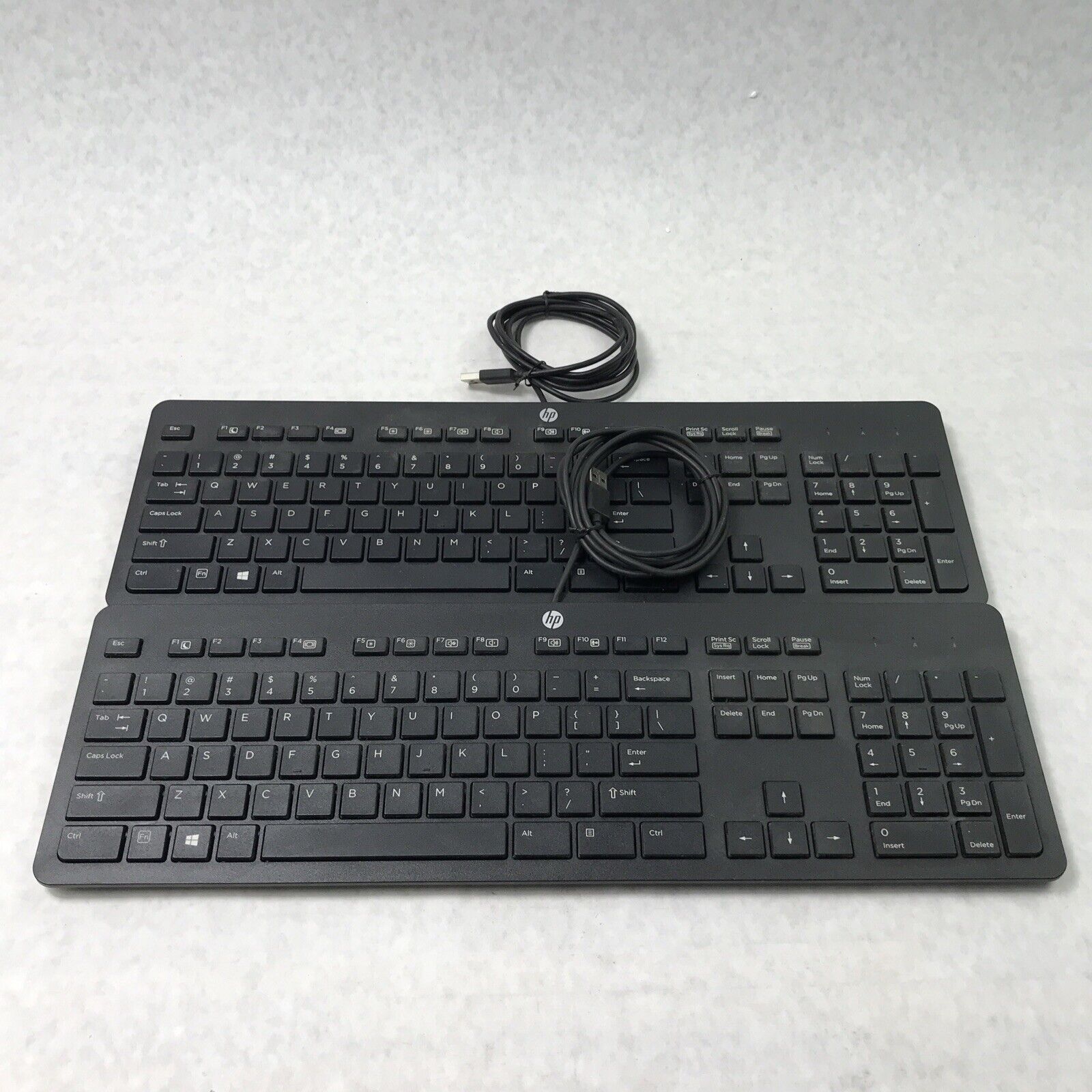 (Lot of 2) HP PH0U Slim USB Wired Keyboard