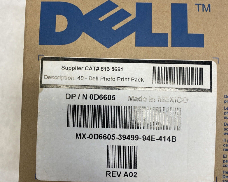 Dell 0D6605 Photo Print Pack 40 4x6in 10x15cm Genuine 0F6932 NOS Photo Cartridge