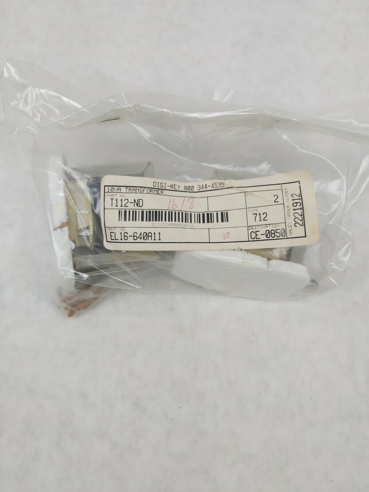 Digi-Key EL16-640A11 10VA Transformer Pair